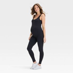 Open Box - Long Unitard Maternity Jumpsuit - Isabel Maternity Black